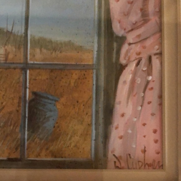 Farmhouse decor framed picture of a farm in winter as seen through a window - Picture 5 of 13